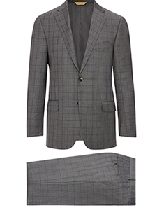 Grey Check Super 150's Tasmanian Wool Suit | Hickey Freeman Suit Collection | Sam's Tailoring Fine Men Clothing
