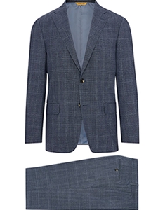 Grey Plaid Super 150's Tasmanian Travel Suit | Hickey Freeman Suit Collection | Sam's Tailoring Fine Men Clothing