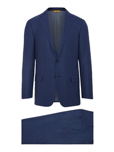 Navy Super 160's Wool Paid Men's Suit | Hickey Freeman Suit Collection | Sam's Tailoring Fine Men Clothing