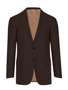 Brown Solid Silk Wool Flap Pockets Men Jacket | Hickey Freeman Sportcoats Collection | Sam's Tailoring Fine Men Clothing