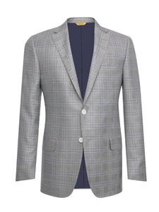 Black/White Plaid Silk Wool Men's Jacket | Hickey Freeman Sportcoats Collection | Sam's Tailoring Fine Men Clothing