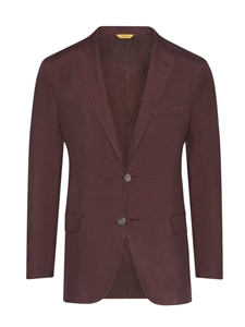 Burgundy Dupioni Traditional Fit Silk Jacket | Hickey Freeman Sportcoats Collection | Sam's Tailoring Fine Men Clothing