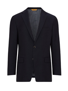 Navy Ottoman Notch Lapels Wool Blazer | Hickey Freeman Sportcoats Collection | Sam's Tailoring Fine Men Clothing