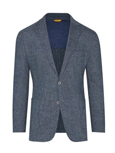 Blue Stretch Donegal Tweed B-Fit Men Jacket | Hickey Freeman Sportcoats Collection | Sam's Tailoring Fine Men Clothing