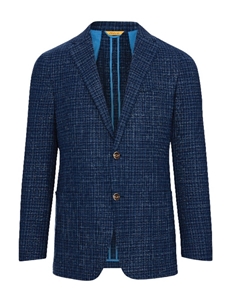 Navy Check Weightless Notch Lapels Jacket | Hickey Freeman Sportcoats Collection | Sam's Tailoring Fine Men Clothing