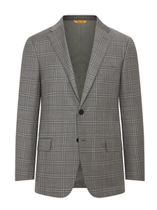 Pewter Grey Plaid B-Fit Traveler Men's Jacket | Hickey Freeman Sportcoats Collection | Sam's Tailoring Fine Men Clothing