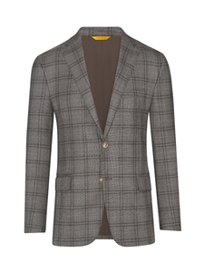 Grey Windowpane Plaid Traditional B-Fit Jacket | Hickey Freeman Sportcoats Collection | Sam's Tailoring Fine Men Clothing
