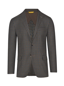 Chocolate Minicheck Traditional B-Fit Jacket | Hickey Freeman Sportcoats Collection | Sam's Tailoring Fine Men Clothing