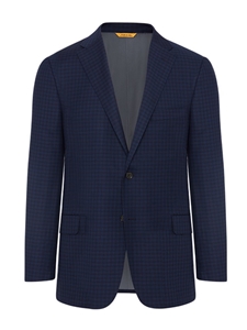 Navy Check Traveler B-Fit Super 140's Wool Jacket | Hickey Freeman Sportcoats Collection | Sam's Tailoring Fine Men Clothing