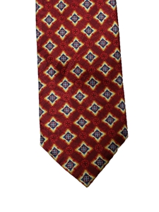 Burgundy Medallion Heritage Executive Estate Tie | Estate Ties Collection | Sam's Tailoring Fine Men's Clothing