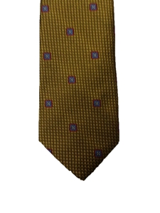 Gold Houndstooth Medallion Corporate Executive Estate Tie | Estate Ties Collection | Sam's Tailoring Fine Men's Clothing