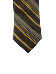 Brown with Multi Color Stripes Wall Street Executive Estate Tie | Estate Ties Collection | Sam's Tailoring Fine Men's Clothing