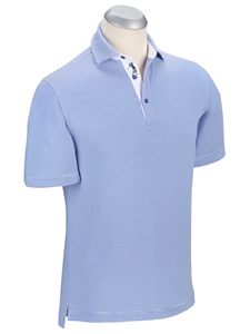 Marina Blue XH2O Mini Feed Stripe Polo Shirt | Bobby Jones Polos Collection | Sams Tailoring Fine Men's Clothing