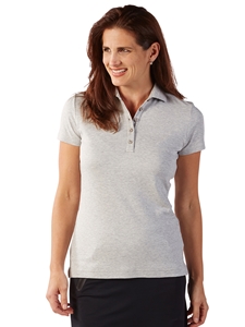 Heather Grey Supreme Cotton Short Sleeve Women Polo Shirt | Bobby Jones Women's Polos | Sam's Tailoring Fine Women's Clothing