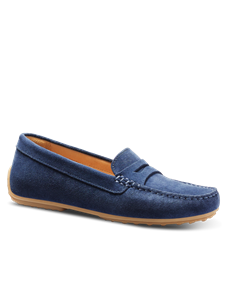 Stonewashed Blue Suede Hand Crafted Women Shoe | Samuel Hubbard Women Shoes | Sam's Tailoring Fine Men Clothing