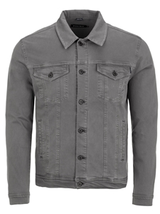 Charcoal Stylish Shirt Collar Men's Trucker Jacket | Stone Rose Jackets Collection | Sams Tailoring Fine Men Clothing