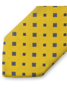 Yellow And Grey Sartorial Silk Tie | Italo Ferretti Ties | Sam's Tailoring Fine Men's Clothing