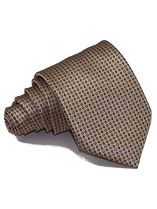 Beige & Light Blue Micro Print Polka Dots Silk Tie | Italo Ferretti Ties | Sam's Tailoring Fine Men's Clothing