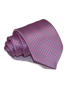 Pink & Light Blue Micro Print Polka Dots Silk Tie | Italo Ferretti Ties | Sam's Tailoring Fine Men's Clothing