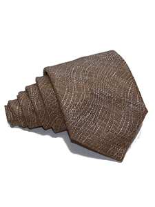 Brown Vintage Effect Linen Wool & Woven Silk Tie | Italo Ferretti Ties | Sam's Tailoring Fine Men's Clothing