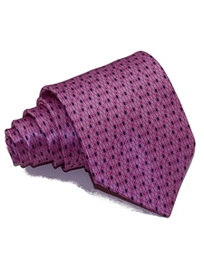 Pink With Micro Fuchsia & Blue Diamond Pattern Silk Tie | Italo Ferretti Ties | Sam's Tailoring Fine Men's Clothing