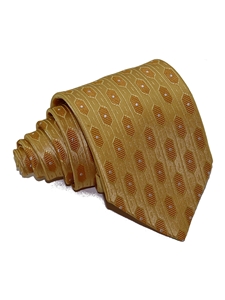 Gold Geometrics & Contrast Micro Polka Dots Silk Tie | Italo Ferretti Ties | Sam's Tailoring Fine Men's Clothing