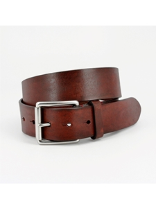Brown Hand Burnished Bridle Leather Men's Belt | Torino Leather Belts | Sam's Tailoring Fine Men Clothing