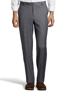 Grey Sharkskin Wool Plain Front Suit Pant | Palm Beach Wool Collection | Sam's Tailoring Fine Men Clothing