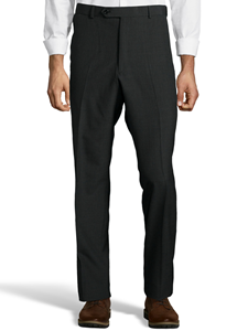 Charcoal Wool/Poly Flat Front Expander Pant | Palm Beach Dress Pants | Sam's Tailoring Fine Men Clothing