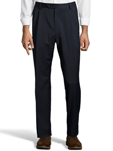 Navy Gabardine Pleated Wool Men's Pant | Palm Beach Dress Pants | Sam's Tailoring Fine Men's Clothing