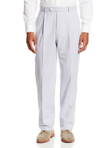 Original Navy/White Seersucker Pleated Pant | Palm Beach Seasonal Separate Jackets & Pants | Sam's Tailoring Fine Men's Clothing