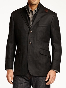 Black Side Vent Wool Cashmere Ritchie Sport Coat | Kroon Hybrid Sport Coats | Sam's Tailoring Fine Men's Clothing
