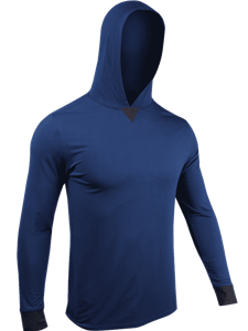 Navy Classic Long Sleeve Hodded Tee | 2Undr Men Tees | Sam's Tailoring Fine Men's Clothing