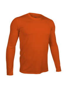 Deep Orange Long Sleeve Crew Neck Tee | 2Undr Men Tee Shirts | Sam's Tailoring Fine Men's Clothing