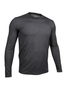 Charcoal Long Sleeve Crew Neck Tee | 2Undr Men Tee Shirts | Sam's Tailoring Fine Men's Clothing