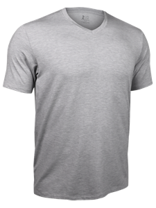 Grey Classic V-Neck Short Sleeve Tee | 2Undr Men Tee Shirts | Sam's Tailoring Fine Men's Clothing