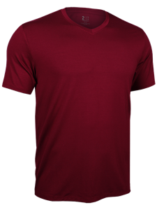 Merlot Classic V-Neck Short Sleeve Tee | 2Undr Men Tee Shirts | Sam's Tailoring Fine Men's Clothing