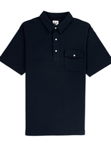 Navy Flap Pocket Comfort Pique Palms Polo | Vastrm Polo Shirts | Sam's Tailoring Fine Men Clothing