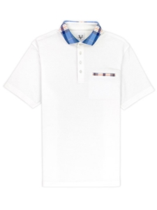 White Lightweight Pique Dress Collar Carnegie Polo | Vastrm Polo Shirts | Sam's Tailoring Fine Men Clothing