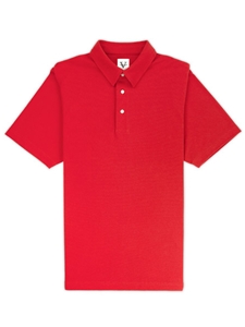 Coral Red Lightweight Pique Straight Collar Pioneer Polo | Vastrm Polo Shirts | Sam's Tailoring Fine Men Clothing