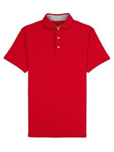 Red Comfort Pique Spread Collar Solomeo Polo | Vastrm Polo Shirts | Sam's Tailoring Fine Men Clothing