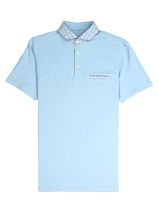 Light Blue Lightweight Pique Men's Clubhouse Polo | Vastrm Polo Shirts | Sam's Tailoring Fine Men Clothing