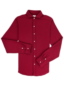 Merlot Red Comfort Pique Sandhill Dress Shirt | Vastrm Shirts Collection | Sam's Tailoring Fine Men Clothing