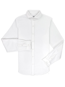 White Lightweight Pique Men's Sandhill Dress Shirt | Vastrm Shirts Collection | Sam's Tailoring Fine Men Clothing