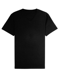 Black Jersey Fabric Short Sleeve V-Neck Tee | Vastrm Henleys Collection | Sam's Tailoring Fine Men Clothing