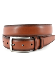 Walnut Hand Stained Italian Kipskin Men's Belt | Torino Leather Dress Causal Belts | Sam's Tailoring Fine Men Clothing