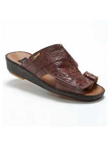 Kango Tobacco Magreb Ostrich Quill Men Sandal | Mauri Men's Sandals | Sam's Tailoring Fine Men's Shoes