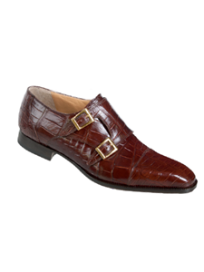 Gold Alligator Leather Sole Monk Strap Men's Shoe | Mauri Monk Strap Shoes | Sam's Tailoring Fine Men's Shoes