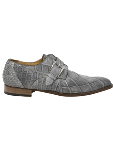 Gray High Speed Alligator Monk Strap Shoe | Mauri Monk Strap Shoes | Sam's Tailoring Fine Men's Shoes