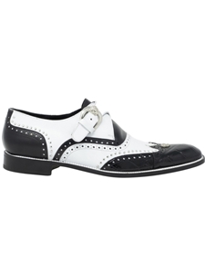 Black/White Alligator & Calfskin Monk Strap Shoe | Mauri Monk Strap Shoes | Sam's Tailoring Fine Men's Shoes